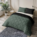 Easy uni dekbed - Groen/zwart