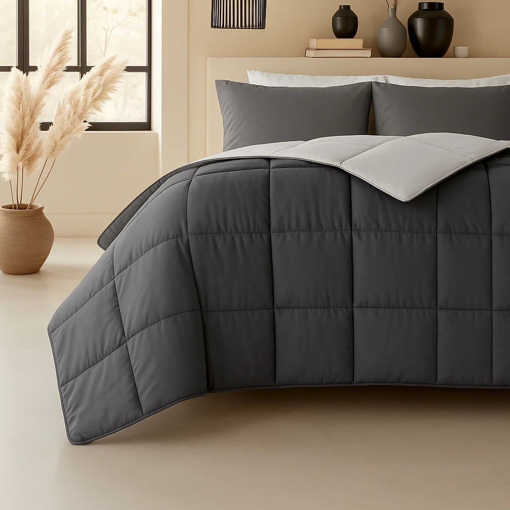 Easy dubbelzijdig dekbed - Licht/donkergrijs