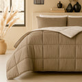 Easy dubbelzijdig dekbed - Taupe/Creme