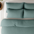 Easydekbed mousseline groen + kussenslopen