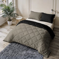 Easy uni dekbed - Taupe/zwart