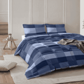 Lazy blauw dekbed met kussenslopen