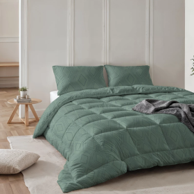 Lazy Green - Synthetisch - All Year - Dekbed  - Donkergroen - Kussenslopen