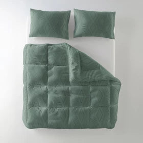 Lazy Green - Synthetisch - All Year - Dekbed  - Donkergroen - Kussenslopen